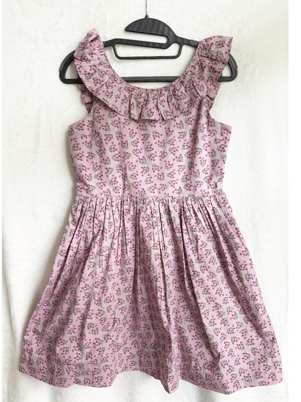 J.Crew Crewcuts Girls' Ruffleneck Dress in Print, Lavender, Size 12